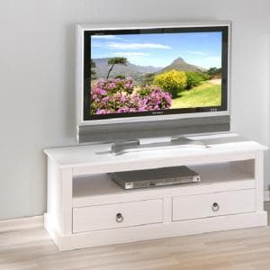 Stanley LCD TV Stand In White With 2 Drawers - UK