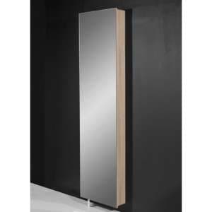 Novato Mirrored Rotating Shoe Storage Cabinet In Sonoma Oak - UK