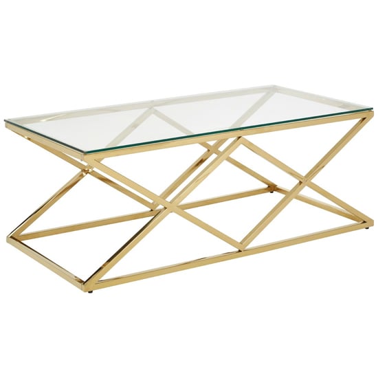 Algorab Clear Glass Coffee Table With Stainless Steel Frame Furniture