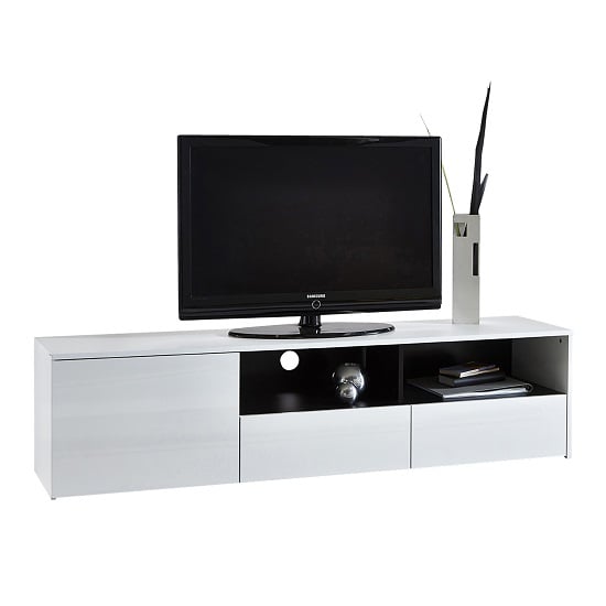  In Fashion Haven Modern TV Stand In White With High Gloss Fronts