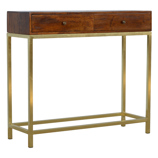 Kensington Townhouse Console Table In Gold With Drawers Fif