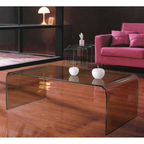 Cascade Smoked bent Glass Coffee Table, 2402032