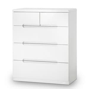 Magaly High Gloss Chest Of 5 Drawers In White