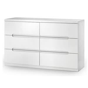 Magaly High Gloss Chest Of 6 Drawers In White