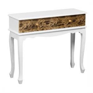Bali Console Table In Wood With 2 Drawers - UK