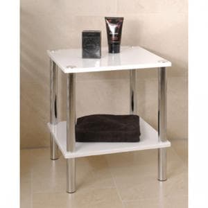 Maine 2 Tier Occasional Table In High Gloss White - UK