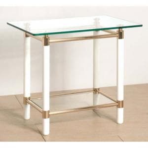 Palaccio Gold Plated Gloss White Occasional Tables - UK