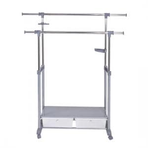 Thomas 1 Double Clothes Rack Railing With 2 Plastic Drawer - UK