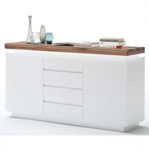 Romina 2 Door Sideboard In Knotty Oak And White Matt With LED - UK