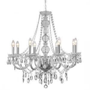Marie Therese 8 Lamp Clear Chandelier Ceiling Light - UK