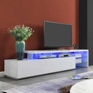 ELEGANT 1350mm TV Stand Unit MFC TV Cabinet High Gloss LED Lights
