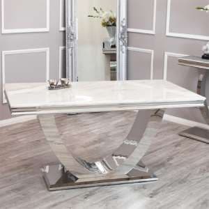 Avon Small White Marble Dining Table With Polished Base - UK