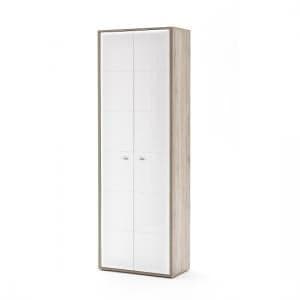 Camino Wardrobe In White Gloss Front And Sanremo Oak With 2 Door - UK