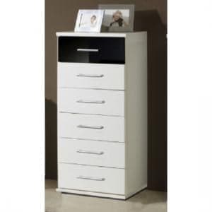 Gastineau Chest Of Drawers In White And Black With 6 Drawers - UK