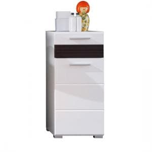 Mezzo Storage Cabinet In White With High Gloss Fronts - UK