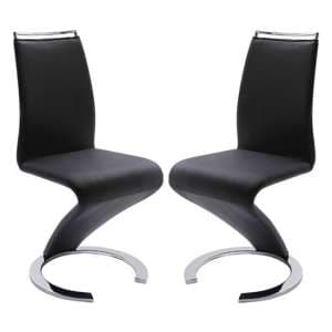 Summer Z Black Faux Leather Dining Chairs In Pair - UK