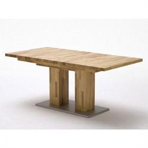 Turin Extendable Dining Table In Core Beech With Chrome Base - UK