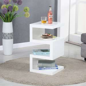Trio High Gloss 2 Tier Side Table In White - UK