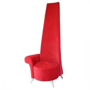 Adalyn Right Handed Potenza Chair In Red Fabric With Chrome Legs - UK