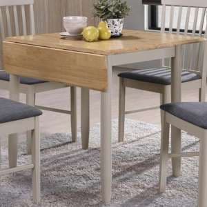 Alcor Square Drop Leaf Dining Table In Stone Grey And Oak - UK