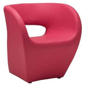 Alfro Upholstered Faux Leather Effect Bedroom Chair In Pink - UK