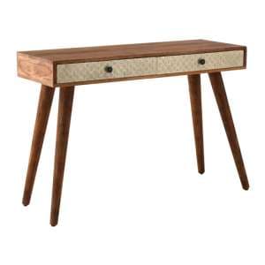 Algieba Wooden 2 Drawer Console table In Natural - UK