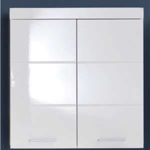 Amanda Wall Storage Cabinet In White Gloss With 2 Doors - UK