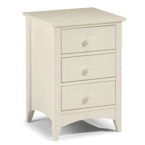Caelia Bedside Cabinet In Stone White With 3 Drawers - UK