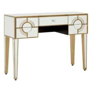 Antibes Mirrored Glass Console Table In Antique Silver - UK