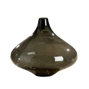 Antracito Wide Glass Vase In Grey - UK