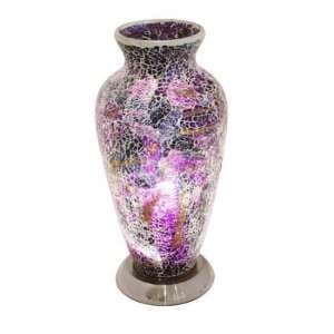Apollo Mosaic Glass Vase Table Lamp In Purple - UK