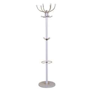 Aquilae Hat and Coat Stand In White With Granite Base - UK