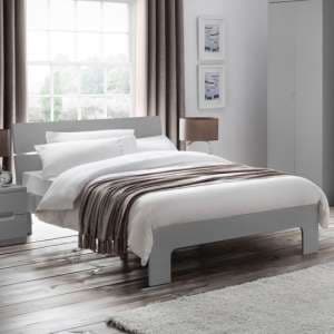 Magaly Wooden King Size Bed In Grey High Gloss - UK