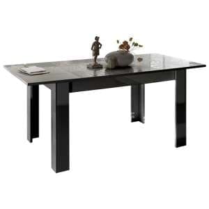 Ardent Extending High Gloss Dining Table In Grey - UK