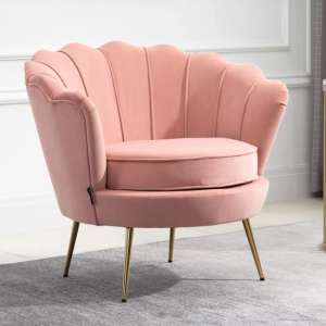 Ariel Fabric Accent Chair In Coral - UK