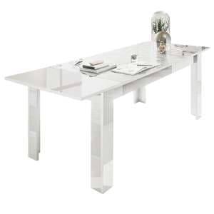 Arlon Extending High Gloss Dining Table In White - UK