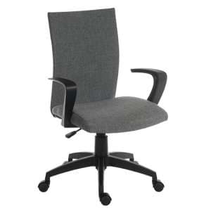 Atlas Fabric Home Office Chair In Grey With Castors - UK