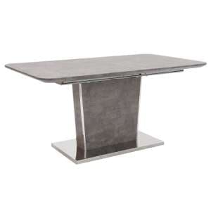 Bette Small Wooden Extending Dining Table In Concrete Effect - UK