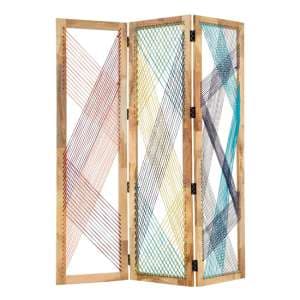 Bettina Wooden 3 Sections Room Divider In Multicolor - UK
