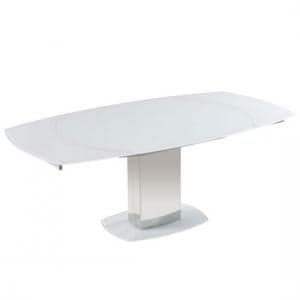 Oakmere Rotating Extending Glass Dining Table In Super White - UK