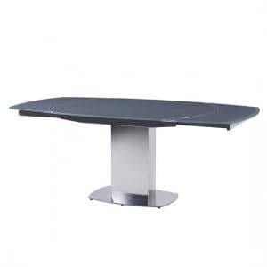 Oakmere Rotating Extending Glass Dining Table In Grey - UK