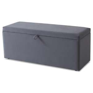 Bradenton Velvet Blanket Box In Grey - UK