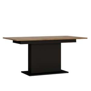Brecon Wooden Extending Dining Table In Walnut And Black - UK