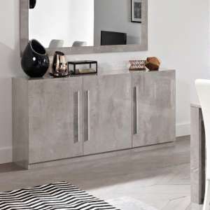Breta Sideboard In Grey Marble Effect With High Gloss Lacquer - UK
