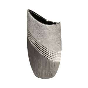 Bridgetown Ceramic Small Deco Vase In Grey And Silver - UK