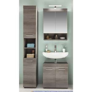 Britton LED Bathroom Furniture Set 4 In Sardegna Smoky Silver - UK