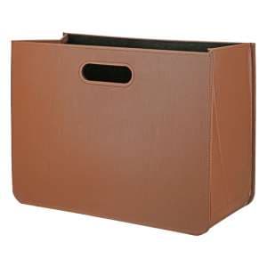 Brooklyn Synthetic Leather Magazine Rack In Light Brown - UK