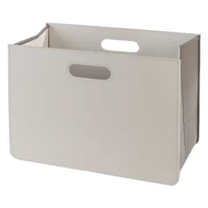 Brooklyn Synthetic Leather Magazine Rack In White - UK