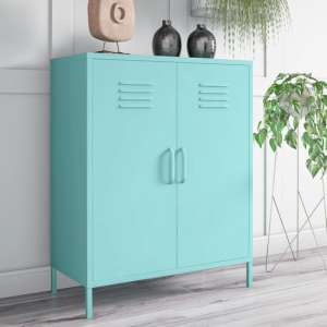 Caches Metal Locker Storage Cabinet With 2 Doors In Spearmint - UK