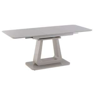 Calgene Extending Dining Table In Light Grey High Gloss - UK